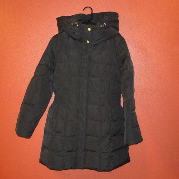 Cole Haan Signature Woman Large Black Full Zip Feather Down Hooded Jacket - Picture 1 of 10